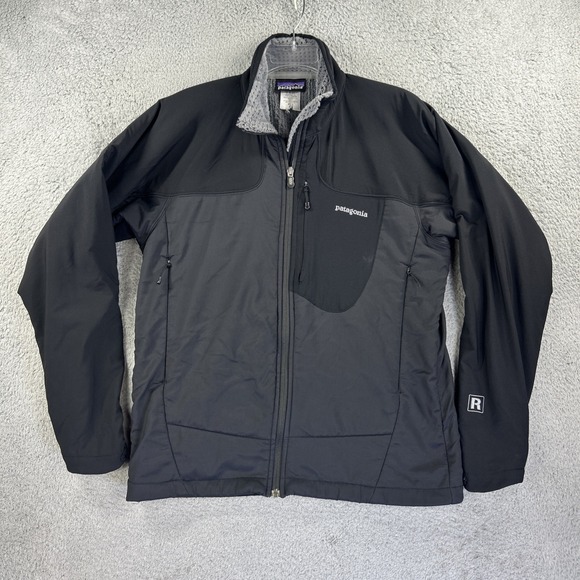 Patagonia‎ Jacket Mens Medium Black Fleece Lined Core Skin Regulator R Y2K Retro - Picture 1 of 9